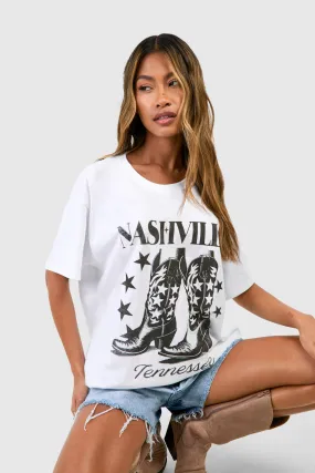 T-shirt oversize à slogan Nashville