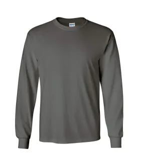 T-shirt uni à manches longues  pour homme gris foncé Gildan