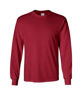 T-shirt uni à manches longues  pour homme rouge cardinal Gildan