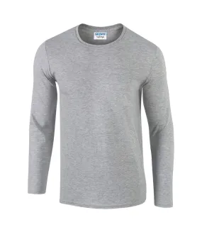 T-shirt à manches longues hommes gris sport Gildan