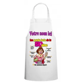 Tablier anniversaire 50 ans femme personnalisable