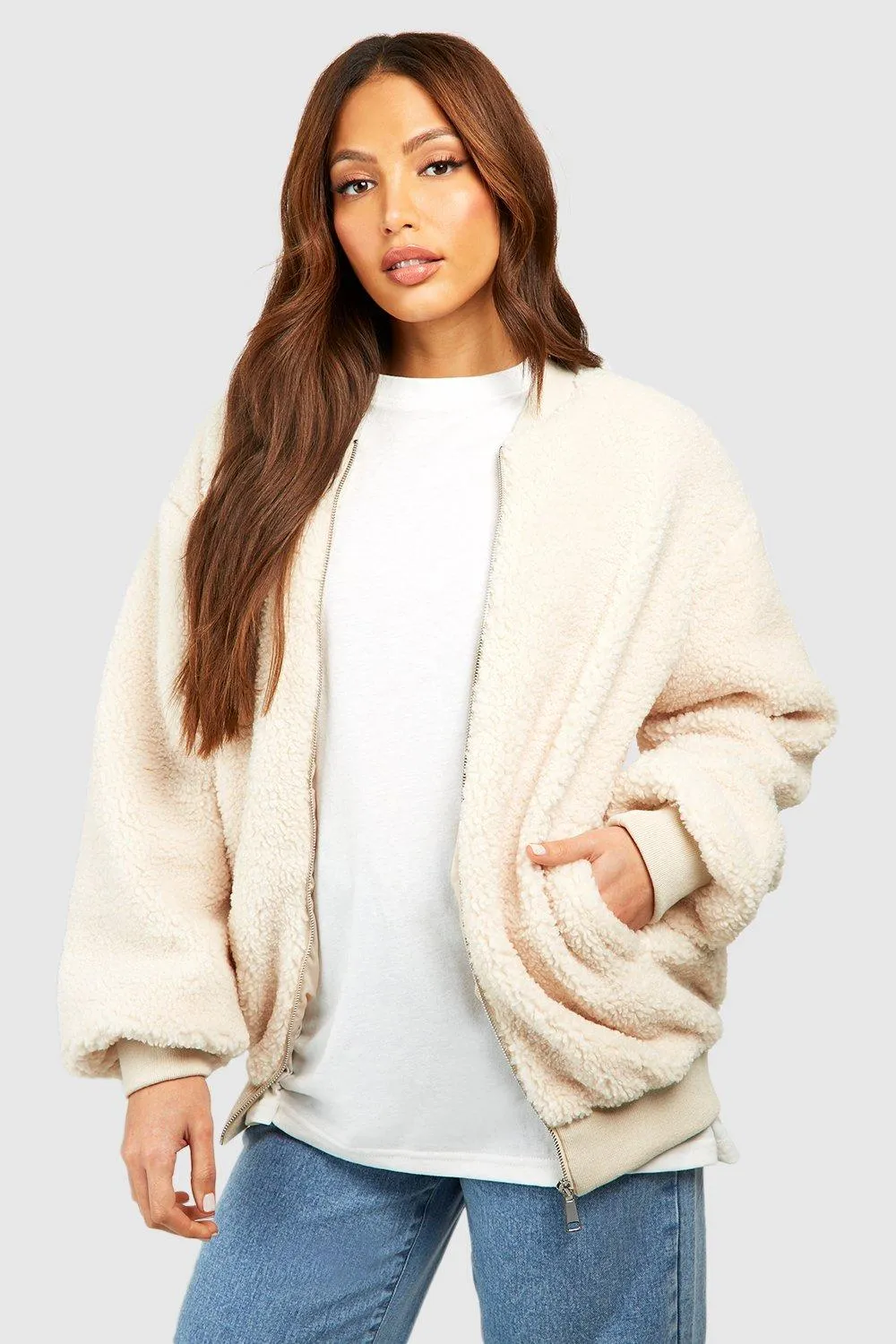 Tall - Bomber oversize en faux mouton