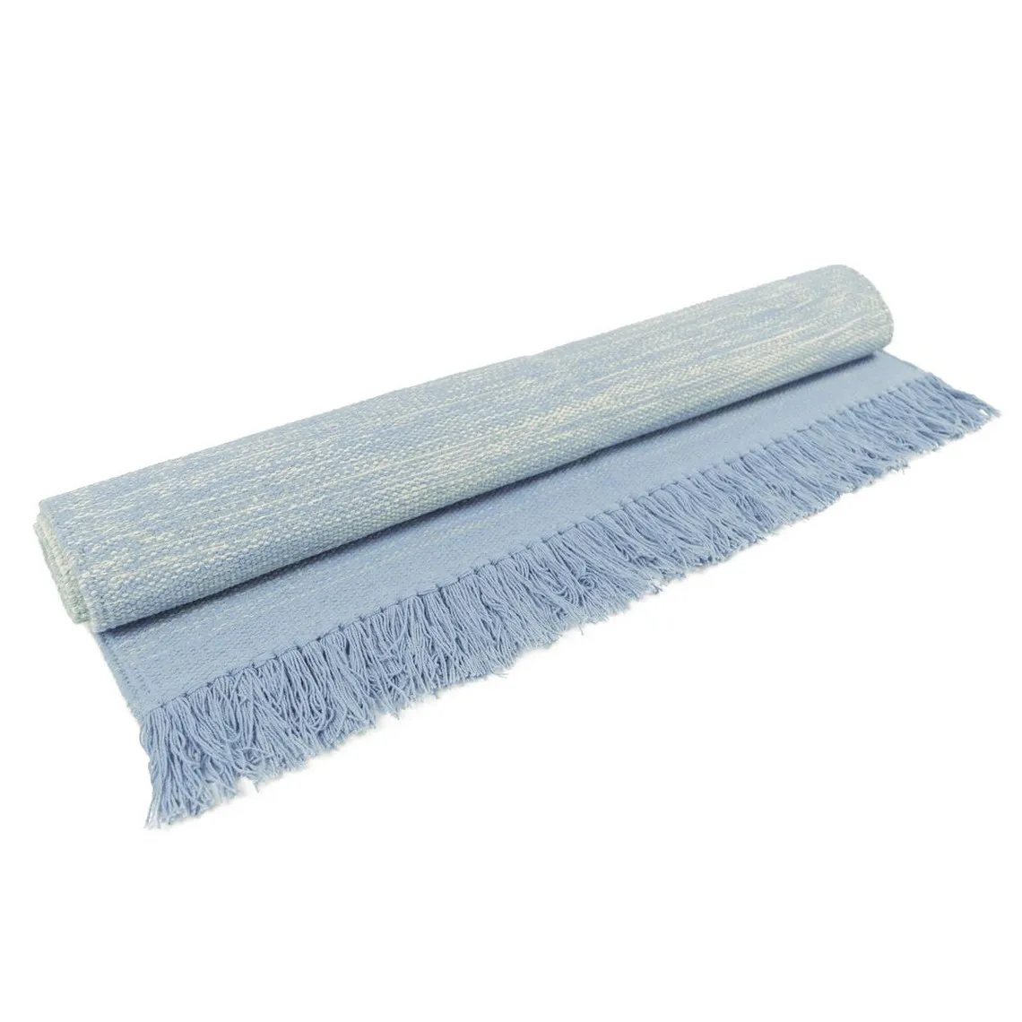 TAPIS BLEU EN COTON | 3 Suisses