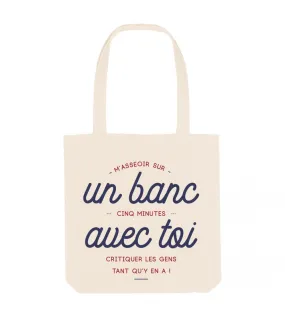 Totebag - M'asseoir sur un banc