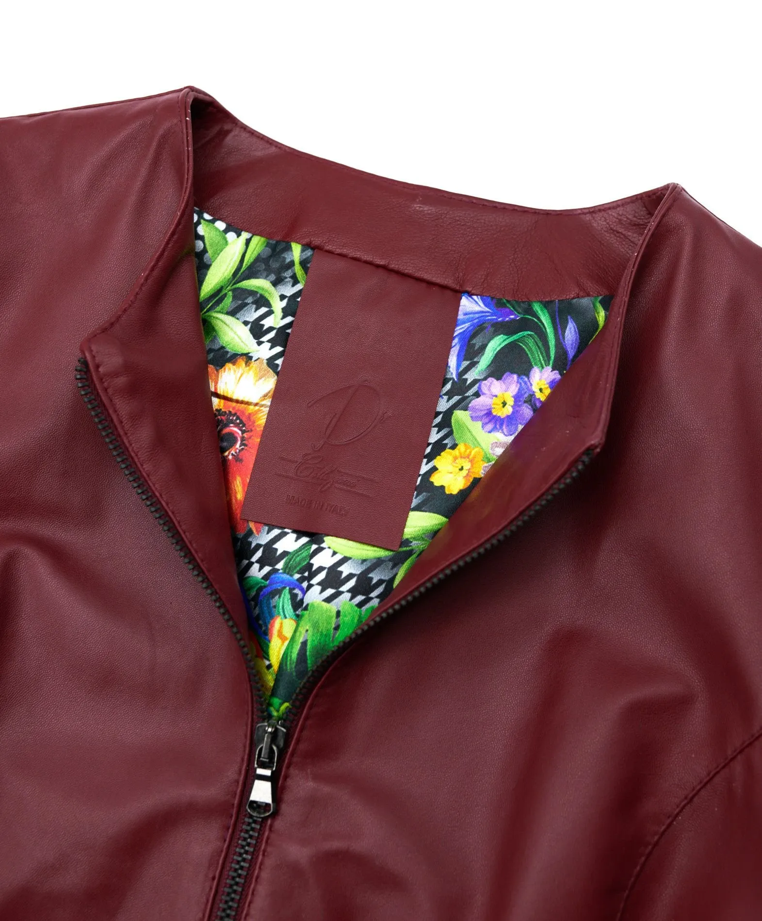 Veste en cuir femme rouches cuir plongé couleur bordeaux F105BL