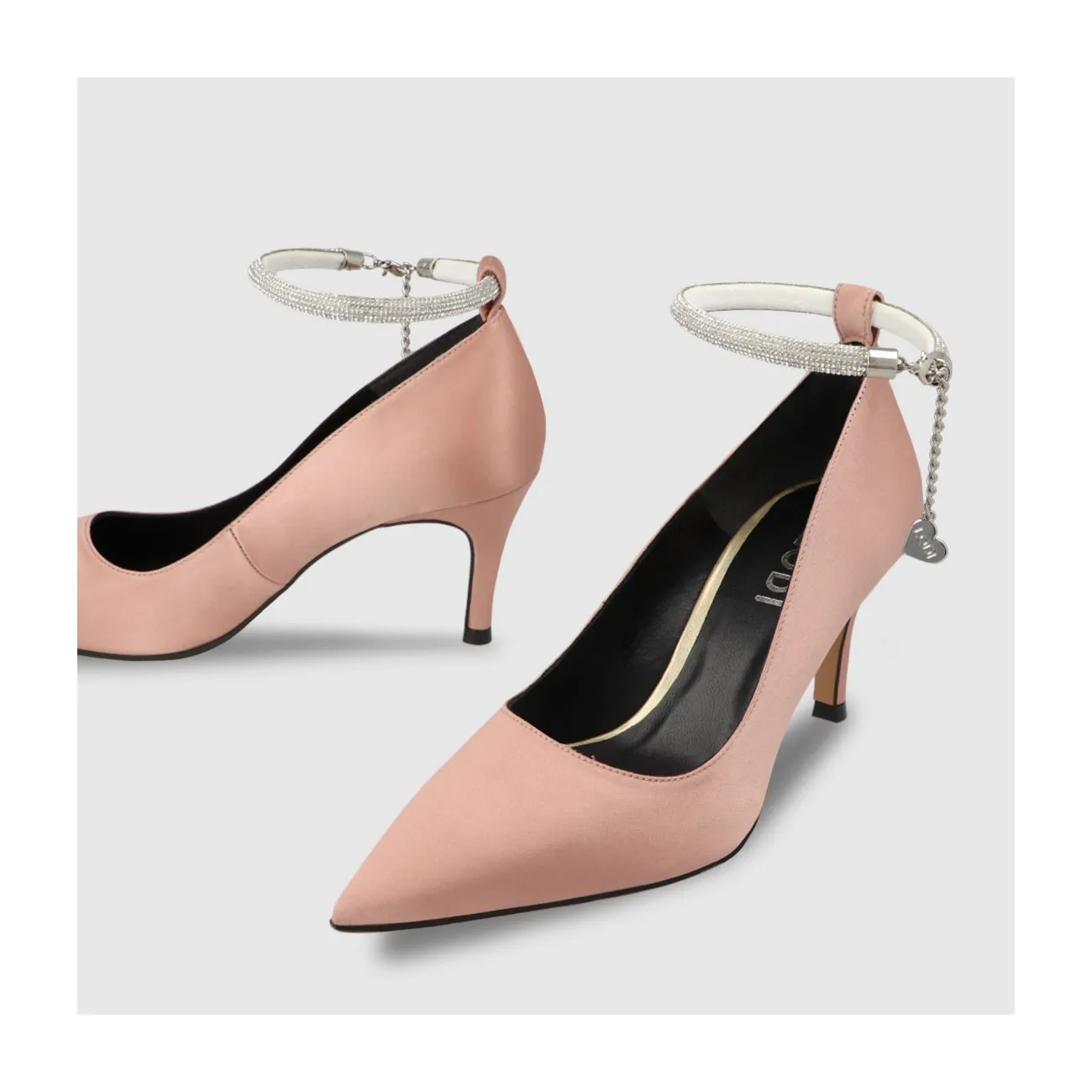 Zapatos de salón de mujer en tejido de color rosa | LODI Zapatos de mujer online.